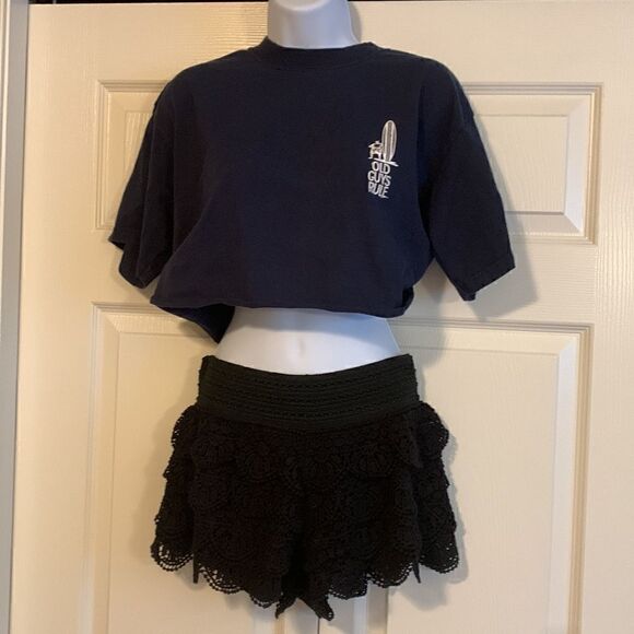 OLD GUYS RULE, Harlow design, crop top T, medium, cotton by golden - Picture 5 of 7